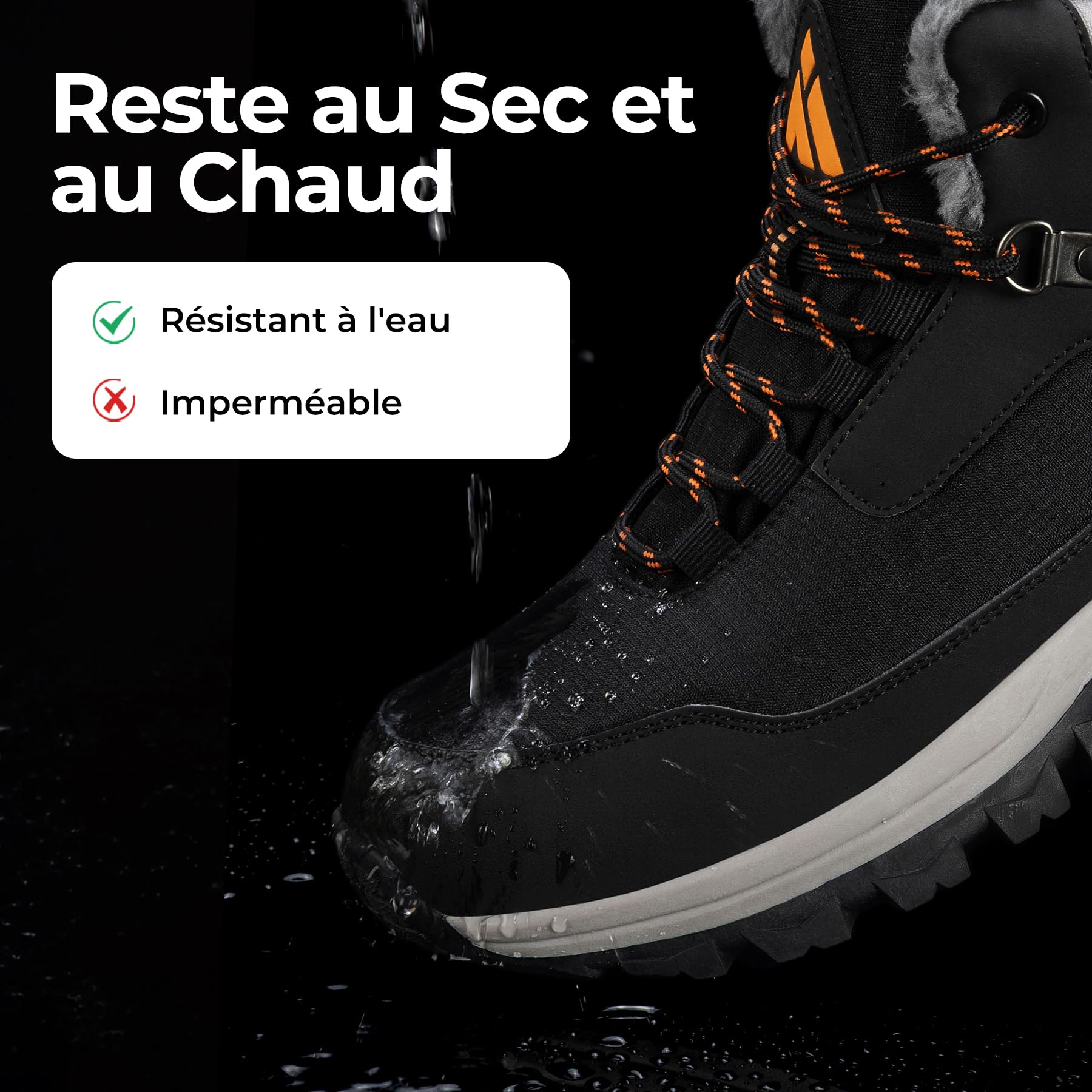 Mishansha Bottes de Randonnée Femme Hiver Fourrées 36-42 EU | Chaussures, Chaudes, Antidérapante, Trekking, Outdoor, Promener son Chien