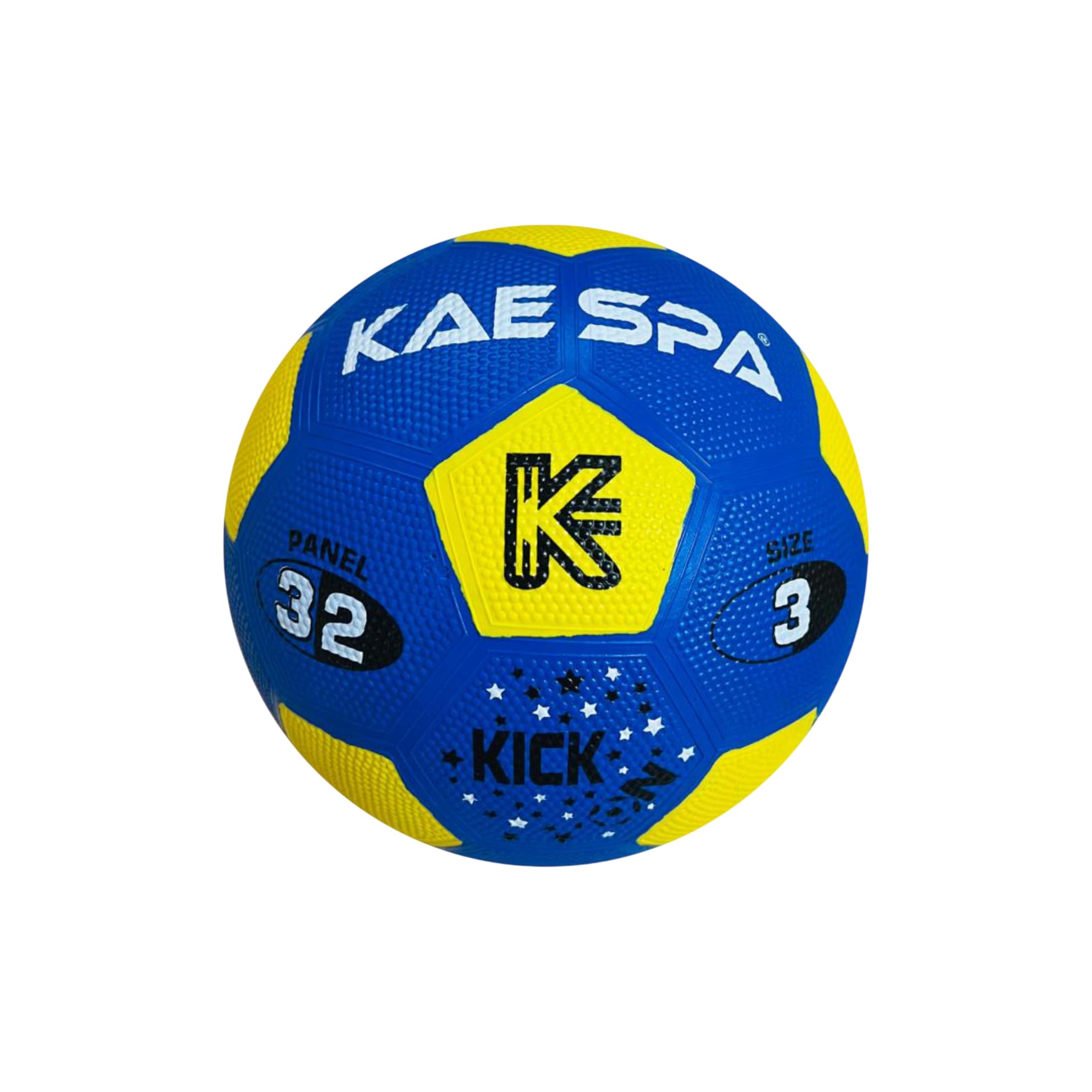 Football | Rubber Construction Training Ball | Textured Grip Surface | Indoor Outdoor Sports Practice Football | Recreational Match Ball for Kids Teens and Adults | Size 3 Blue Yellow-image-26