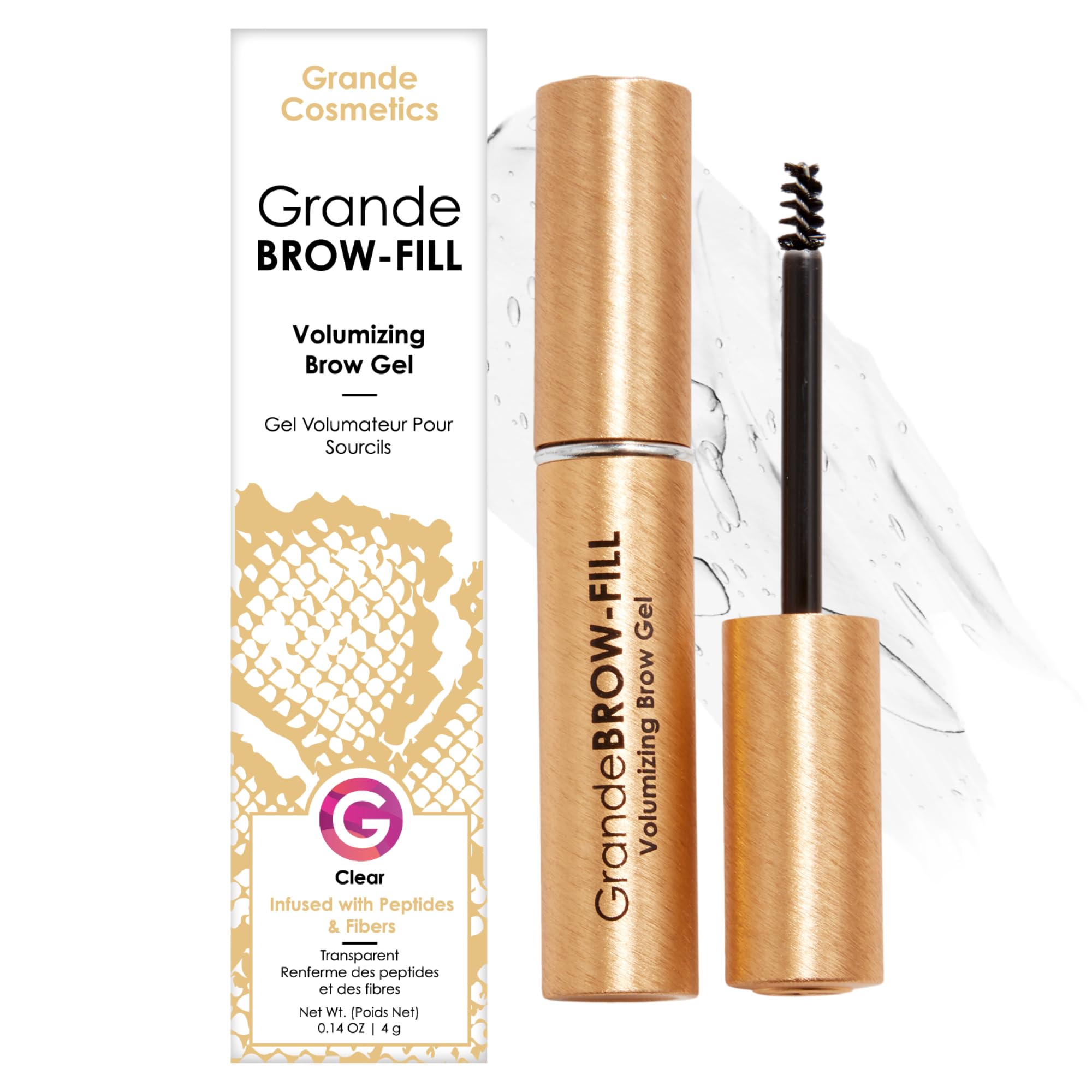 Grande Cosmetics GrandeBROW-FILL Volumizing Brow Gel, Clear