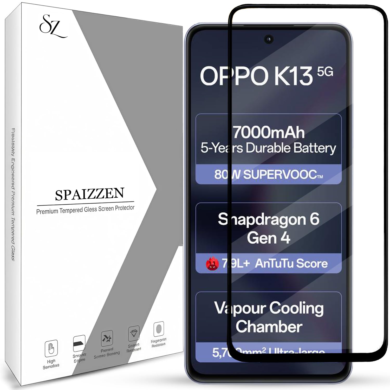 Tempered Glass Screen Protector Compatible for OPPO K13 5G / OPPO K13 with Edge to Edge Coverage and Easy Installation Kit-image-9