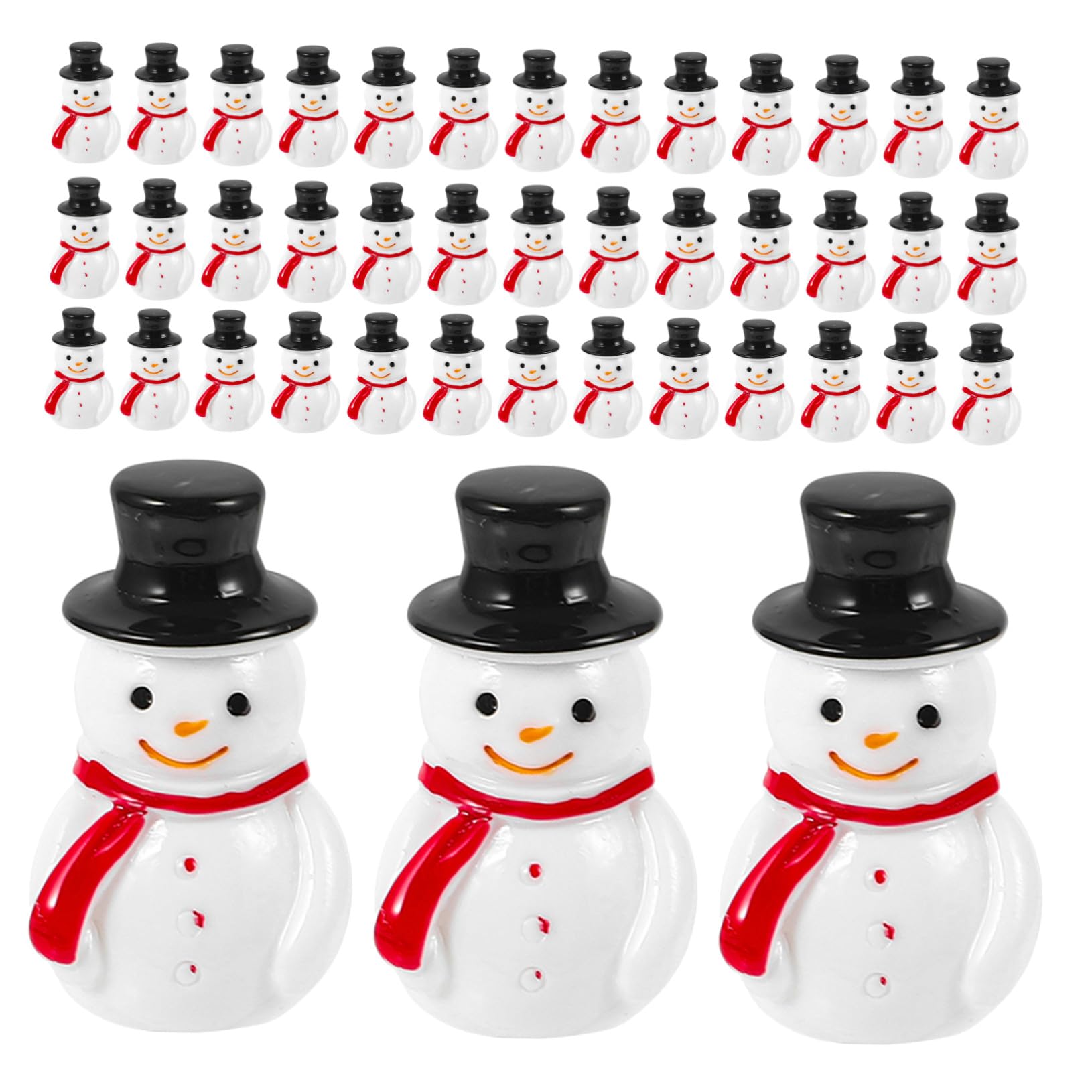 PRETYZOOM 300 Stck. Mini Snowman Dekoration Mini-Schneemann-Harz-Ornamente Kleiner Schneemann