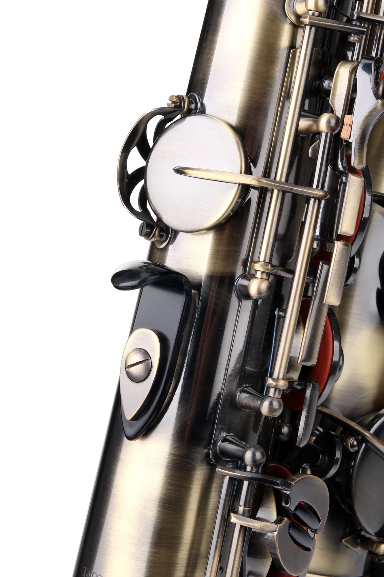 Classic Cantabile Winds TS-450 Antique Yellow Tenorsaxophon SET (Messing, Vintage Lackierung, Hoch-Fis-Klappen, Koffer, Ständer, Tuner, Metronom, Notenständer)