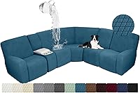 Vista 63 de ALIECOM Fundas impermeables para sofá seccional reclinable para sofá seccional reclinable elástico en forma de L, fundas de esquina lavables