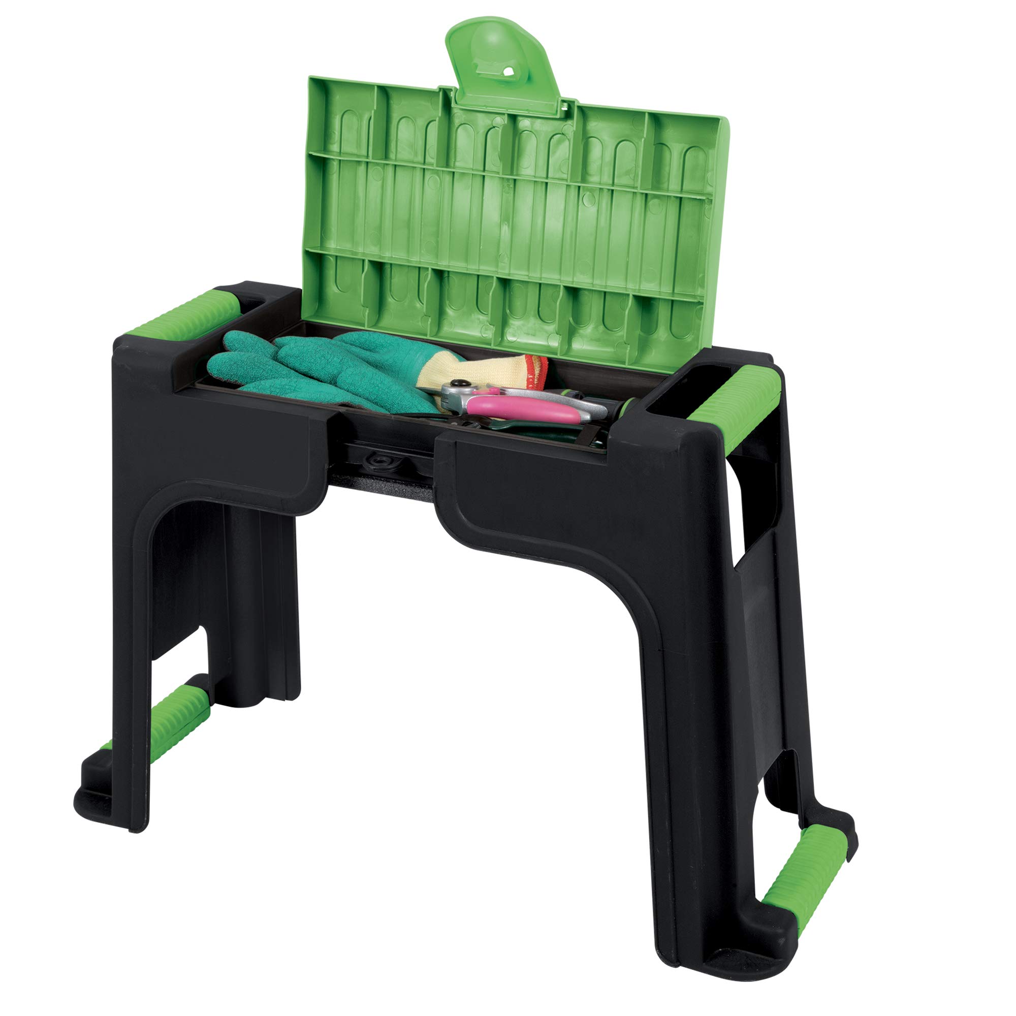 Ribiland Agenouilloir/Tabouret avec Rangement, Polypropylène, Vert