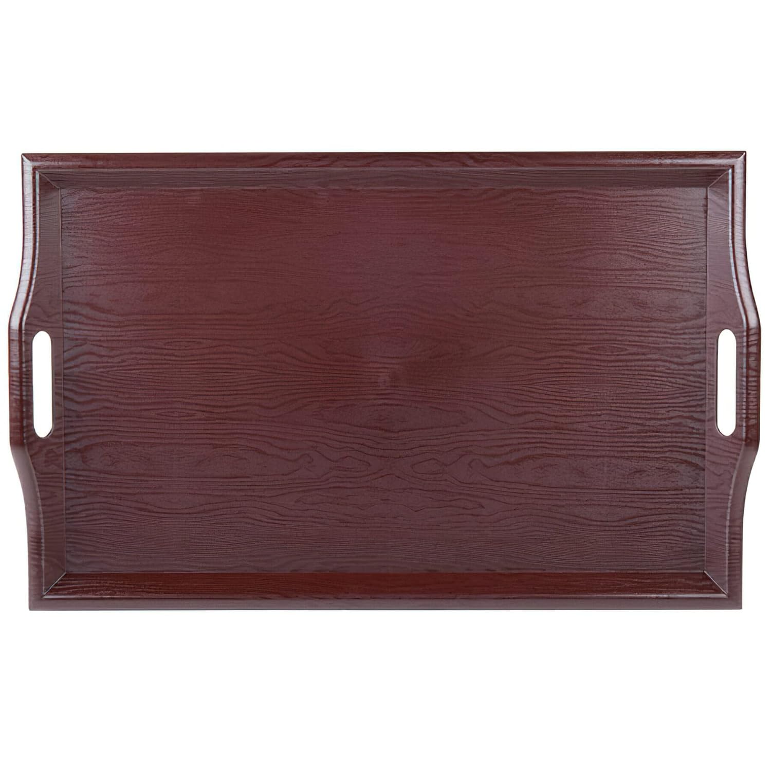 G.E.T. RST-2517-1-M Coffee Table / Ottoman Tray with Handles, 25" x 16", Mahogany Mahogany 25" x 16" Standard Tray