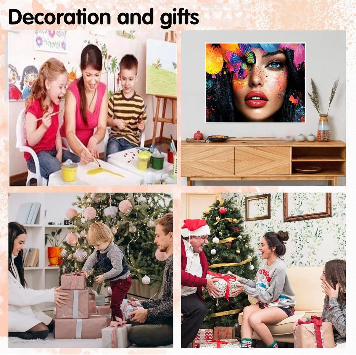 Schmetterling Dipingere con i Numeri Donna Dipingere con i Numeri per Adulti Bambini Principianti, Fai da te Paint by Numbers Kit Artigianato Hobby Adulti, La Decora la Casa Regalo 90 x 120 cm QD-W