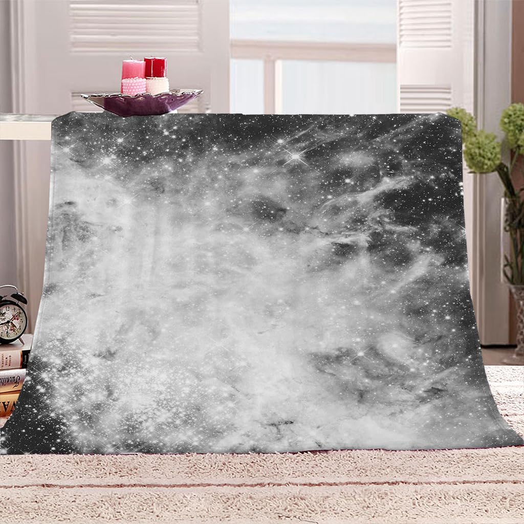 Mantas para Cama De Franela Invierno para Infantil Y Adulto 150X200Cm Manta Polar De Felpa De Microfibra Suave para Sofá, 3D Paisaje De Galaxia Cósmica Patrón, Cálida Y Transpirable