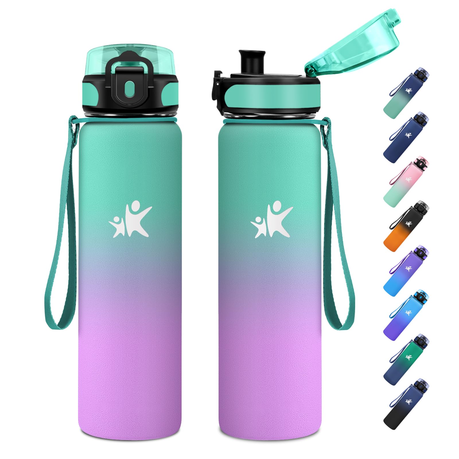 JAPORIA 1L Insulated Water Bottle, Leak Proof, Thermal Water Bottles, BPA Free, Water Bottle for Adult, Camping, School, Office, Sports