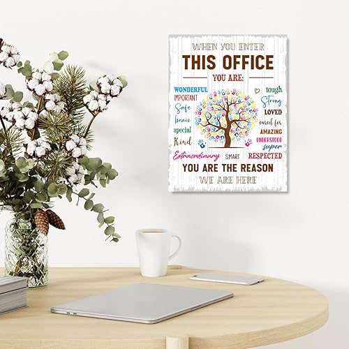 Miniatura 6 de In This Office - Lienzo decorativo para pared, con cita positiva de trabajo en equipo, enmarcado para decoración de pared de oficina en casa, 12 x