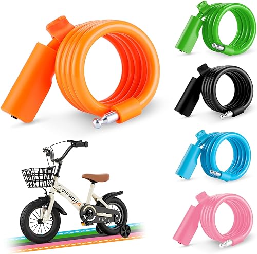 Miniatura 1 de Candado de bicicleta con revestimiento antiarañazos de PVC, bloqueo de cable de bicicleta con soporte de montaje, cable de bloqueo de bicicleta