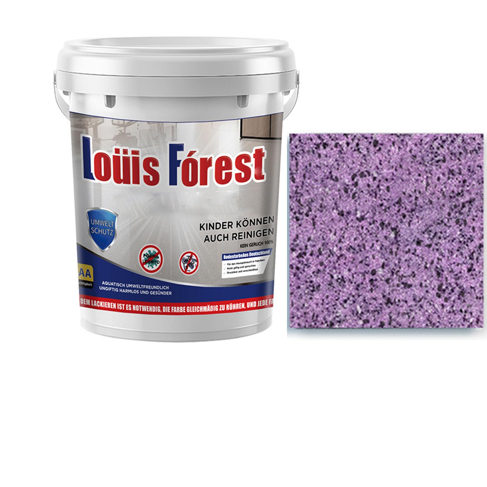 Epoxy Colored Sand Floor Paint,High Gloss Marble Finish Epoxy Floor Coating,Durable Non-Slip Waterproof Paint for Garage & Basement, Concrete (Violet, 2kg)