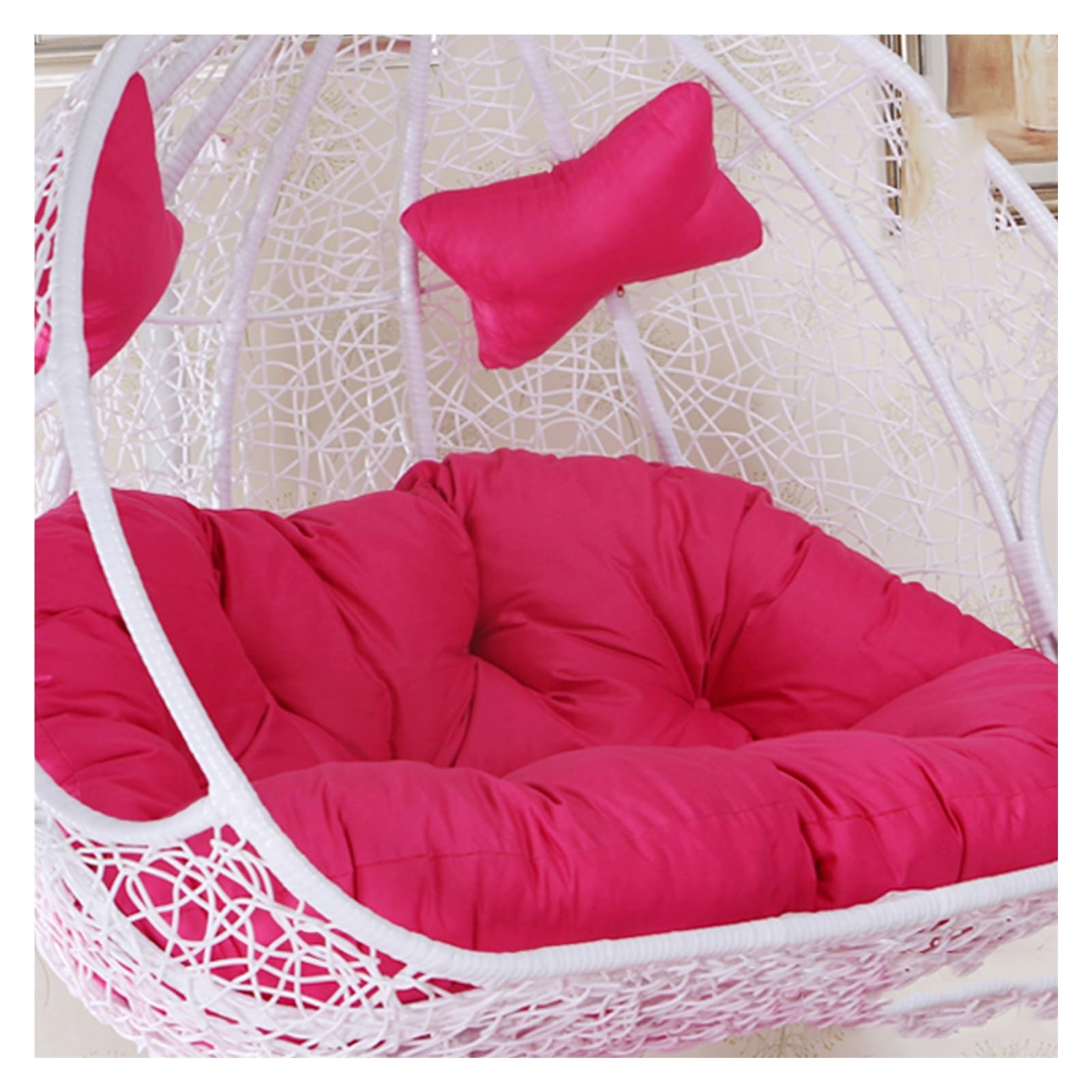 Meiiron Egg Chair Swing Cushion for 2 Persons, 2 Person Hanging Egg Chair Cushion with 2 Pillows, Hammock Chair Replacement Cushion with Filling Cotton for Garden Patio Outdoor(Color 3)