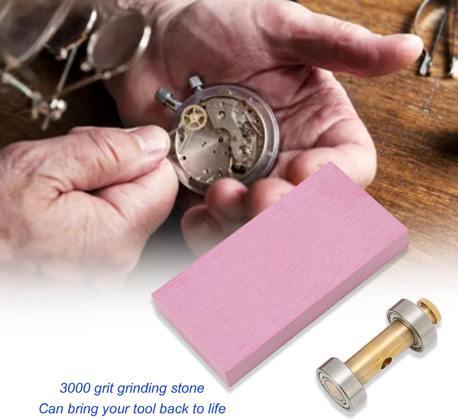 Watch Repair Screwdriver Sharpener 3000 Grit Sharpening Stones Watches Repairs Tool for Amateurs，Adjustable Watch Wristwatch Screwdriver Sharpener Repair Tool Sharpening Holder