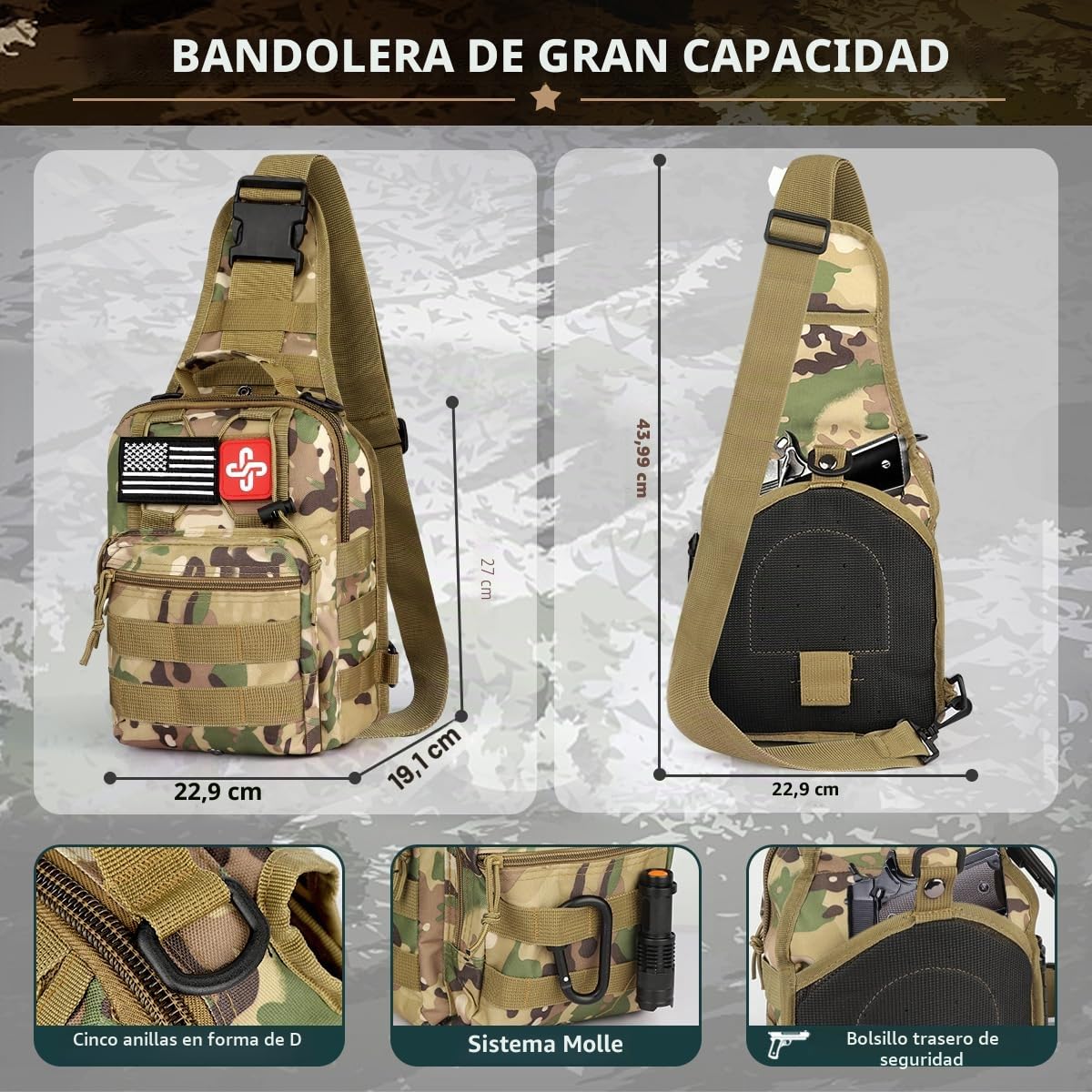 Kit de supervivencia, 262 piezas de equipo de supervivencia y suministros con bolsa de primeros auxilios y bolsa cruzada, kit de emergencia con tienda de campaña, martillo de hacha de camping, pala de