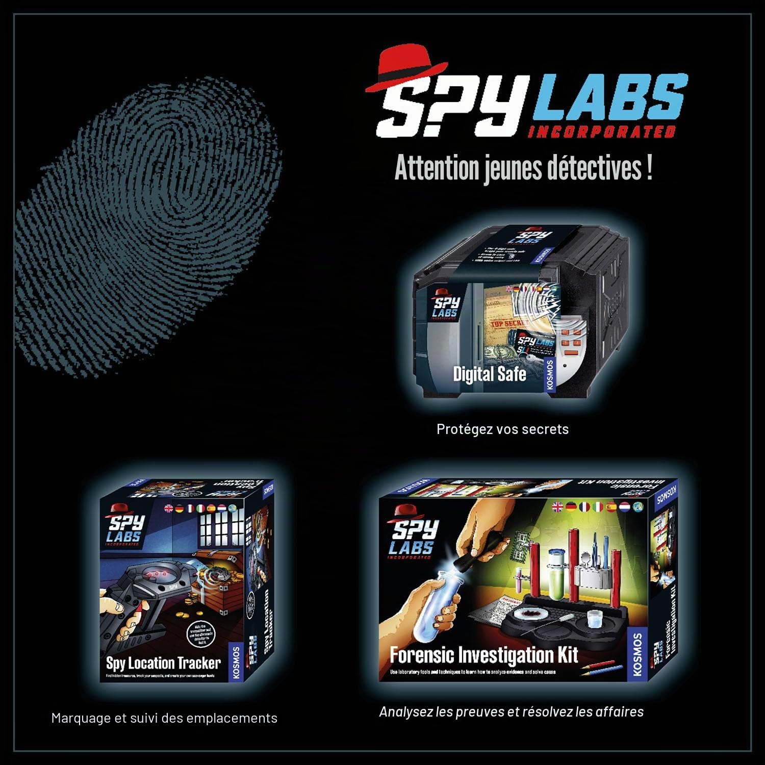 Kosmos 617240 Spy Labs Incorporated Detective Toolkit, Detective Toys for Children from 8 Years with Utensils and Professional Tips, Multilingual Instruction in EU5, Medium
