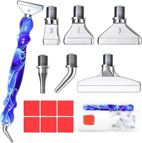 ZYNERY Kit de 13 bolígrafos de pintura de diamante, bolígrafos ergonómicos de arte de diamante con 6 puntas de tornillo de acero inoxidable y 6