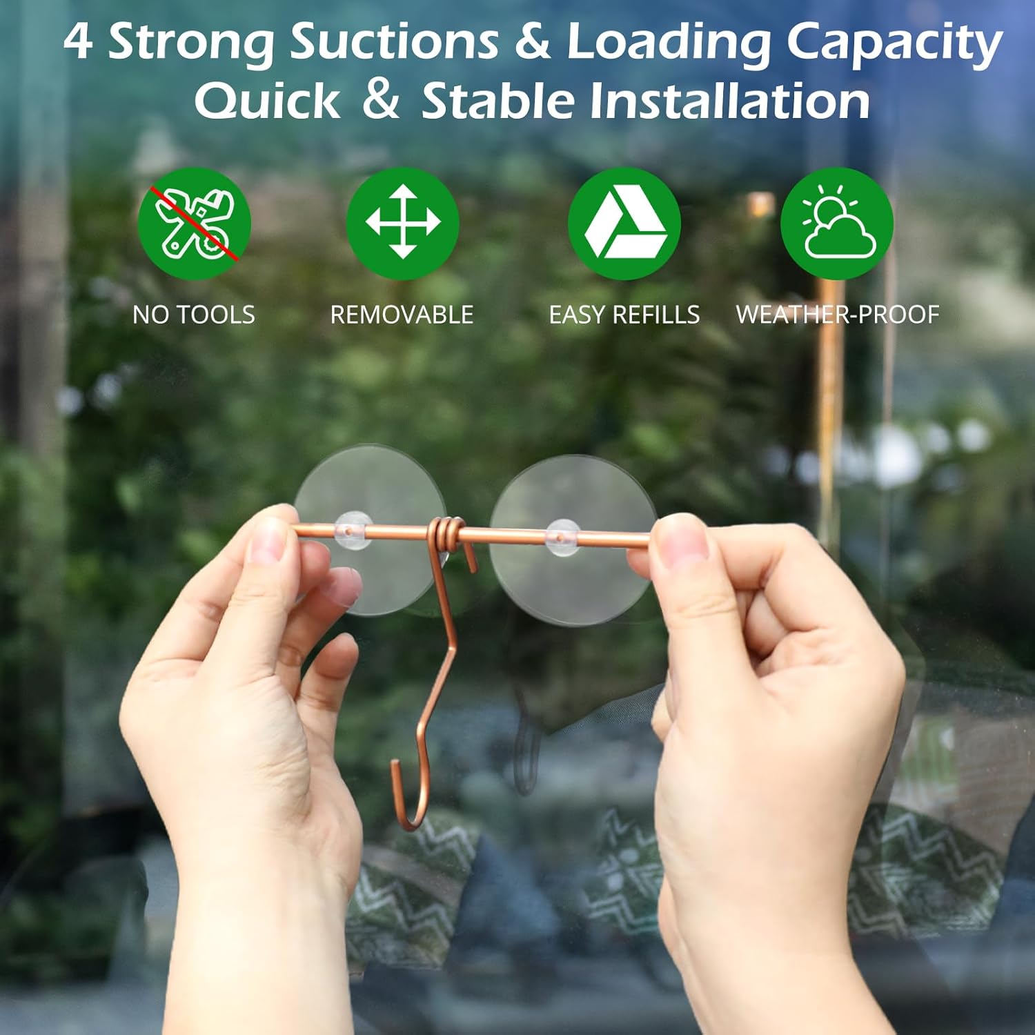 Window Hummingbird Feeder with Suction Cups,Hand-Blown Glass Hummingbird Feeders for Outdoors Window Mounted with Metal Hook,Close Bird Watching,Finch in Garden,Yard(Dotted Blue) - Image 4