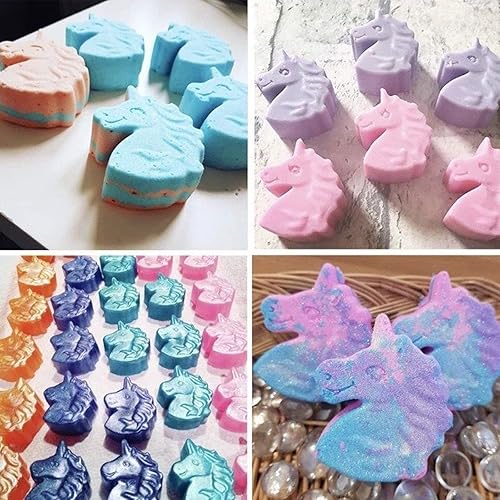 Miniatura 3 de Molde de silicona de unicornio para crayones de caballo, molde de silicona para bombas de baño de unicornio, moldes para jabón, dulces, chocolate,