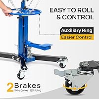 Vista 3 de TUFFIOM Gato de transmisión, 1100 lbs 1/2Ton hidráulico de 2 etapas de elevación alta vertical telescópica, rango de elevación de 34" a 68