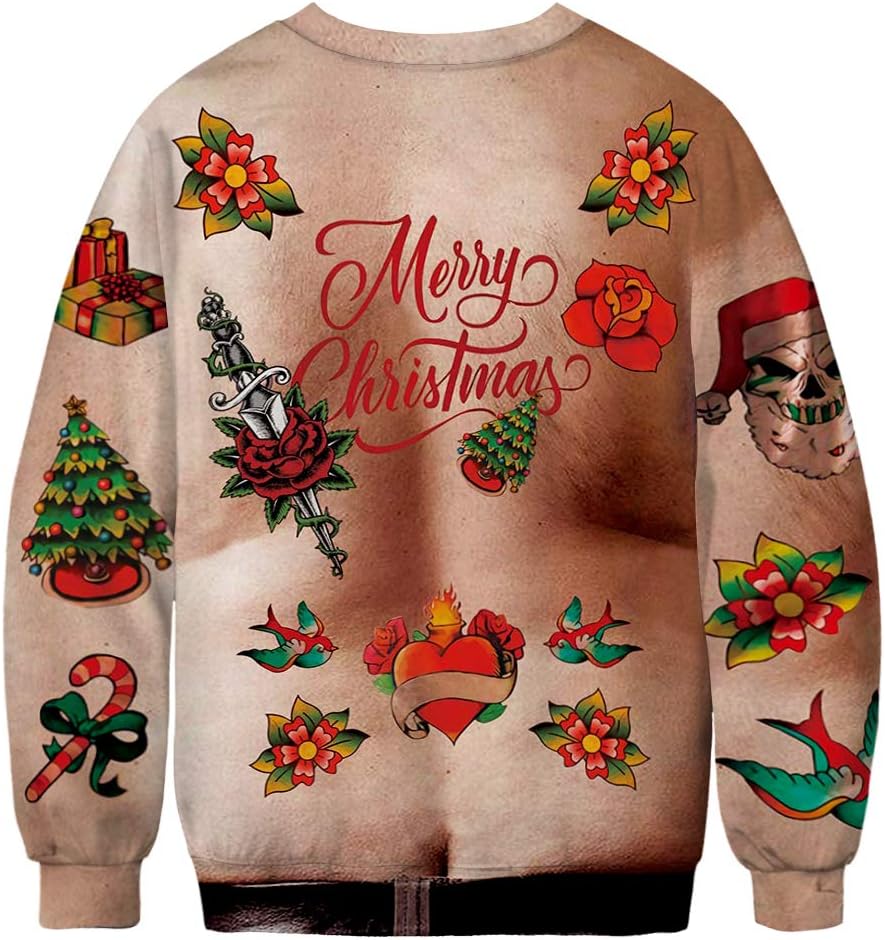 ALBIZIA Unisex Animal Print Crew Neck Ugly Christmas Xmas Pullover Sweatshirt - Image 2