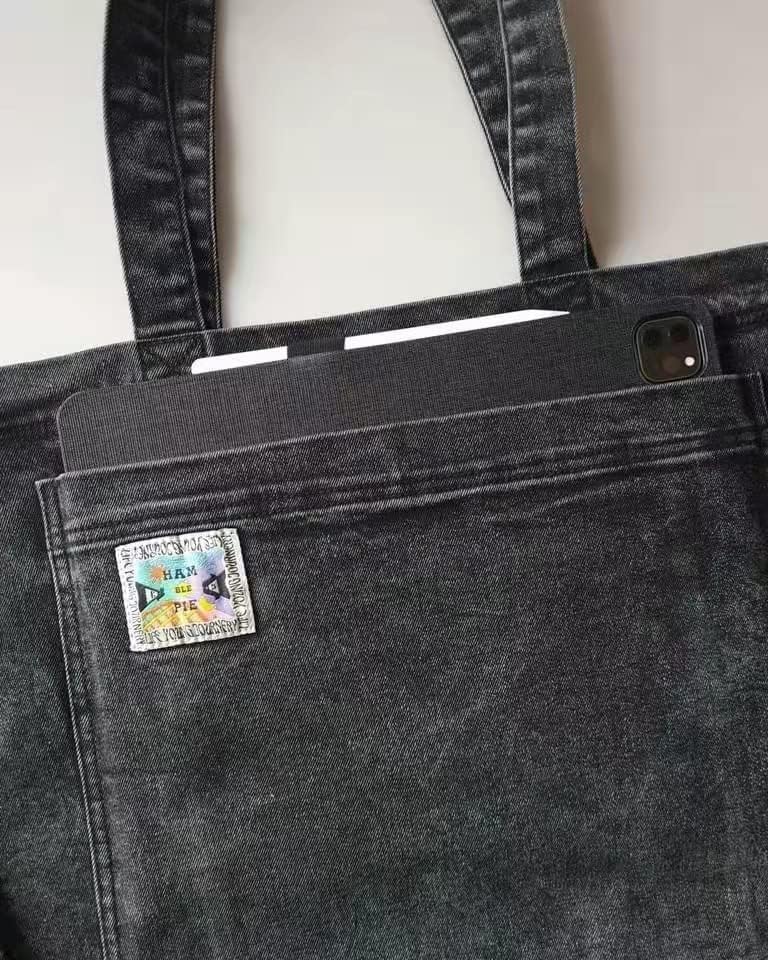 Bolso bandolera casual para mujer en denim bordado miniatura 6