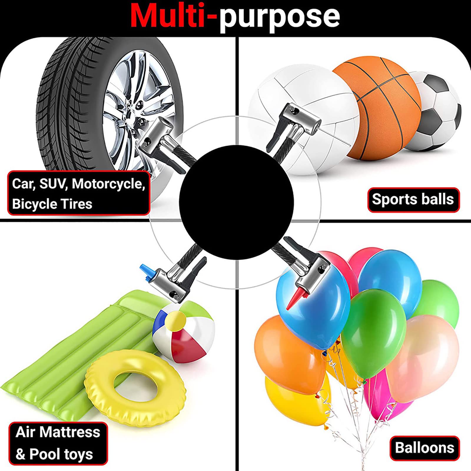 Compresor de aire para coche eléctrico, inflador de bomba de neumáticos Ac Dc - Mini bomba de aire para inflar neumáticos, kit compacto, compresor de aire para el hogar, batería de compresor de aire,