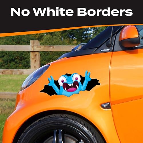 Miniatura 4 de Stickios Pegatinas de parachoques para automóviles  Peeking Monster Funny Car Sticker 11 x 4.25 pulgadas  Calcomanía de vinilo impermeable para