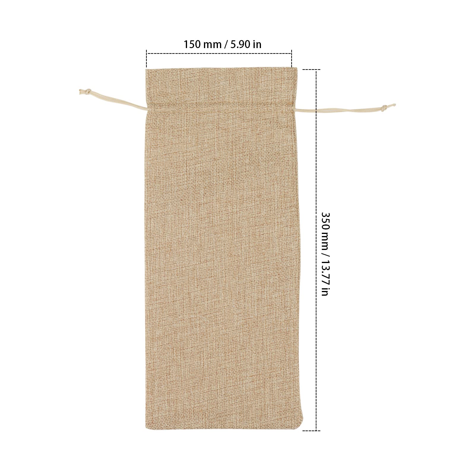 ZEONHAK 30 sacchetti regalo in juta, 15 x 35 cm, con cartellino e corda di canapa, copribottiglie di vino per matrimoni, feste di casa, Marrone, sacchetti regalo di vino di iuta