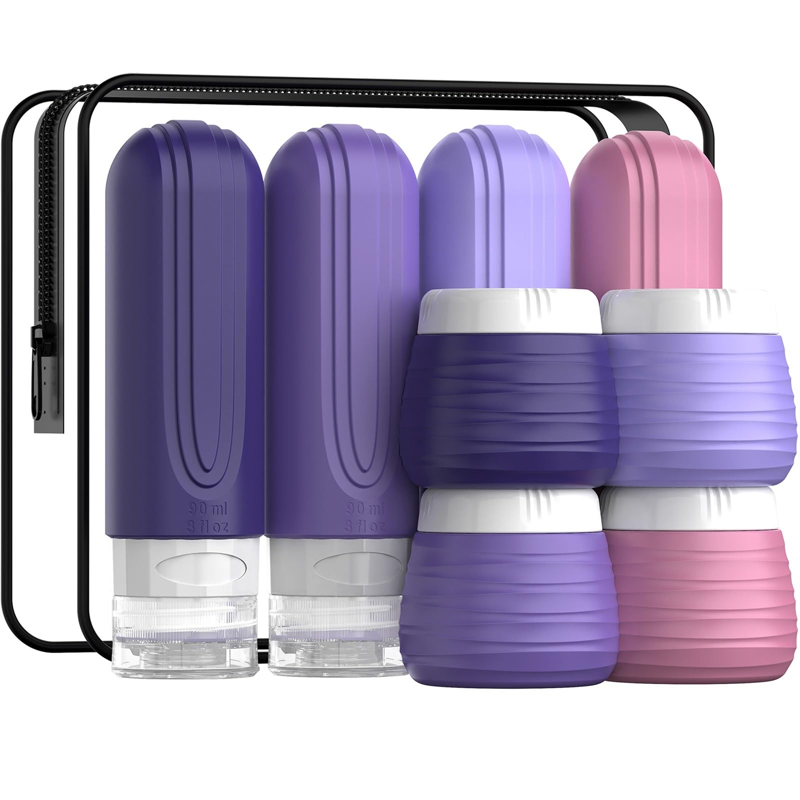 Flaconi da Viaggio Set di articoli essenziali da viaggio, scatola for toeletta | For viaggi in crociera e stagione(PURPLE)