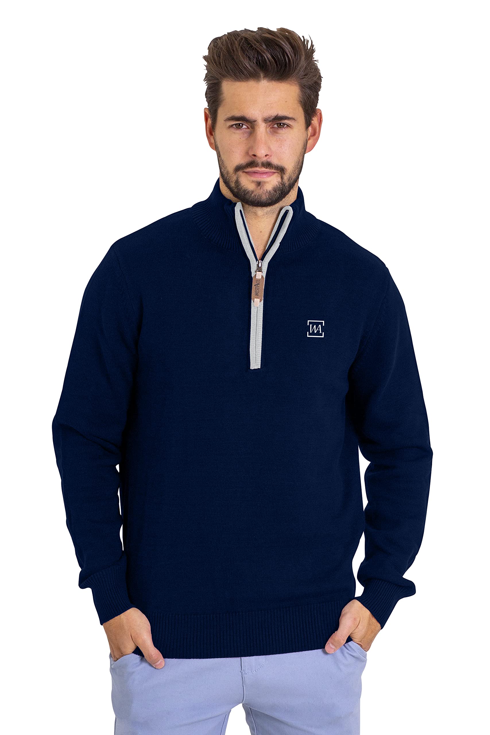 Pull de golf manches longues mi-saison coton pour homme - 8