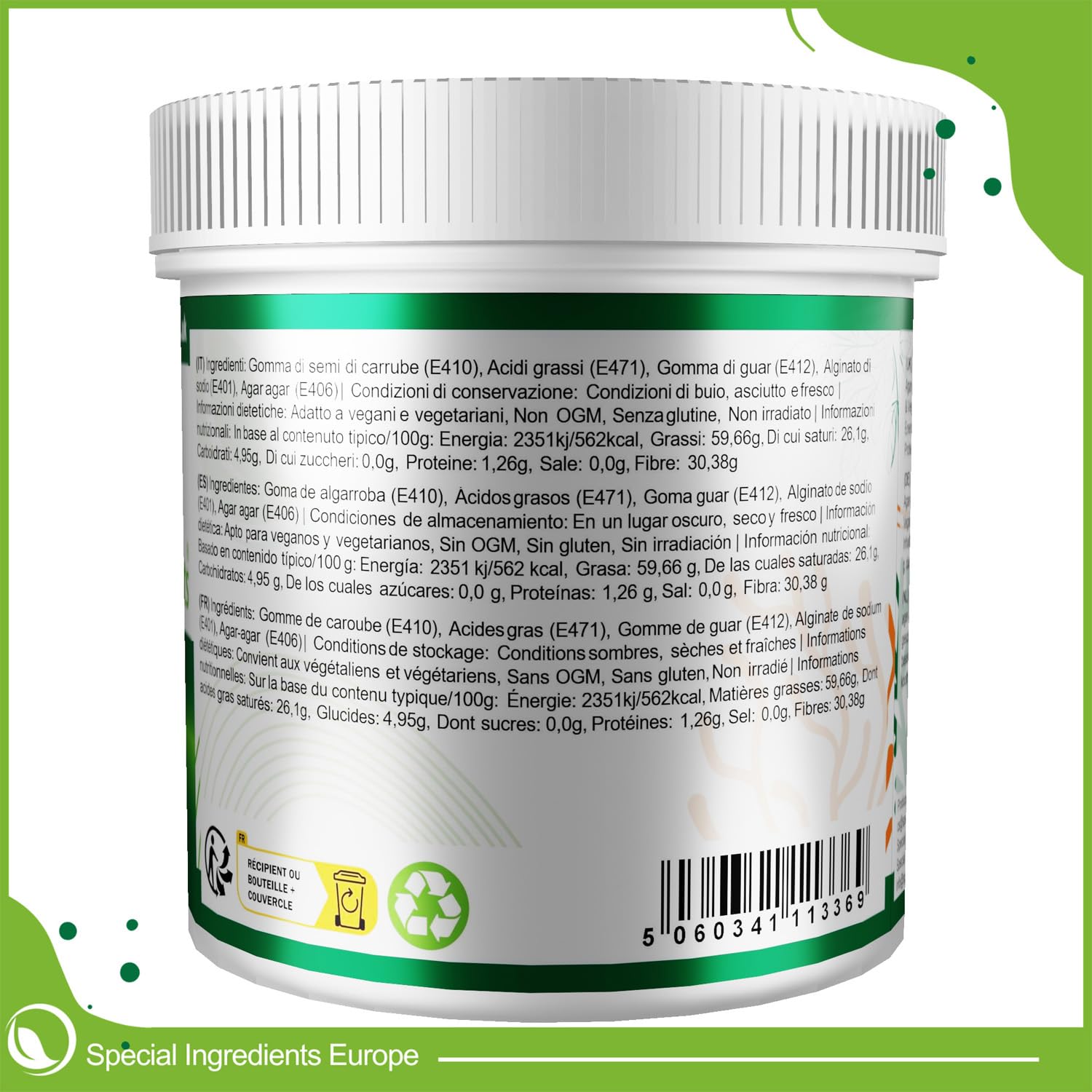 Special Ingredients Ice Cream Stabiliser 250g - Stabilisant pour glaces & sorbets - Convient aux végétariens & véganes - Sans gluten - Non-OGM - Qualité supérieure - Emballage recyclable