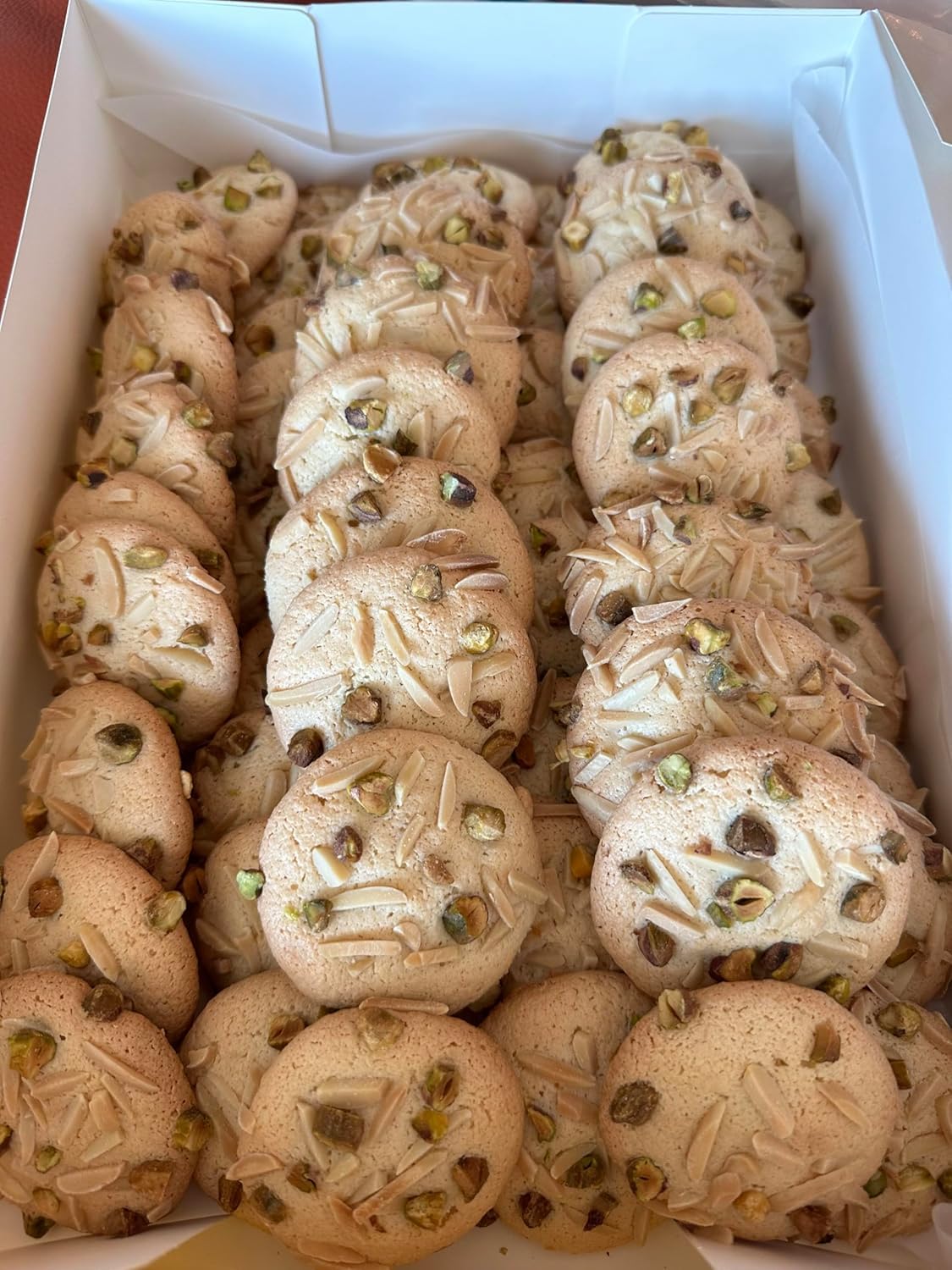 ChixCakes - Ghorabieh Marzipan Cookies – A Luxurious Traditional Persian Treat Made with Premium Pistachios, Offering a Buttery Texture and Unforgettable Flavor. Perfect for Gifting, Celebrations, or Indulging Yourself! Bake to your order. Gluten Free. (Small, 24, Count)