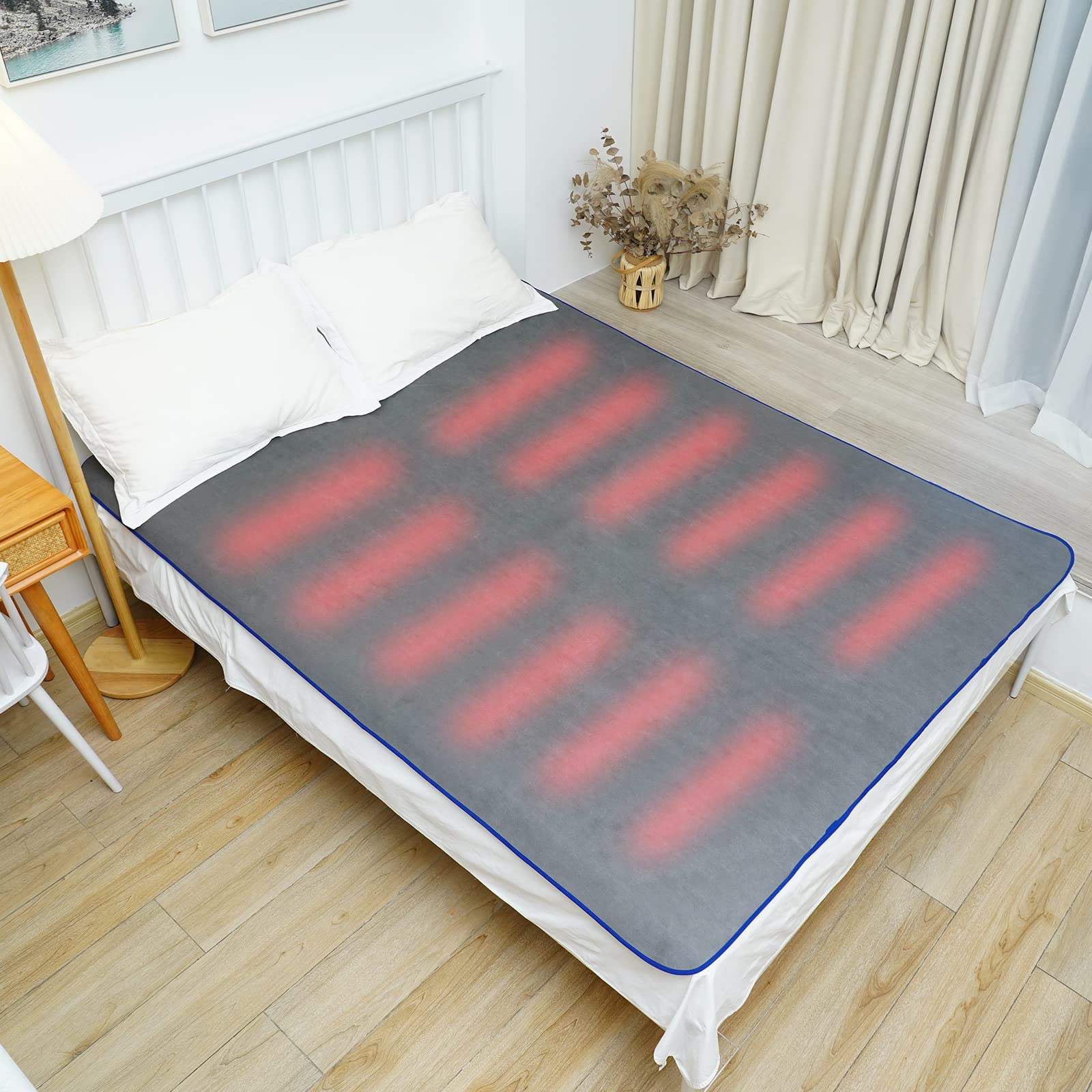 Amazon.com: MagicLux Tech Graphene Heated Mattress Pad Queen Size,0.2cm  Ultrathin,72W Energy Saving,Fast Heating,60 * 80 Inches,Foldable, Suitable  for Any Size Bed,Machine Washable,77 ° F - 118 ° F,Dark Grey : Home u0026