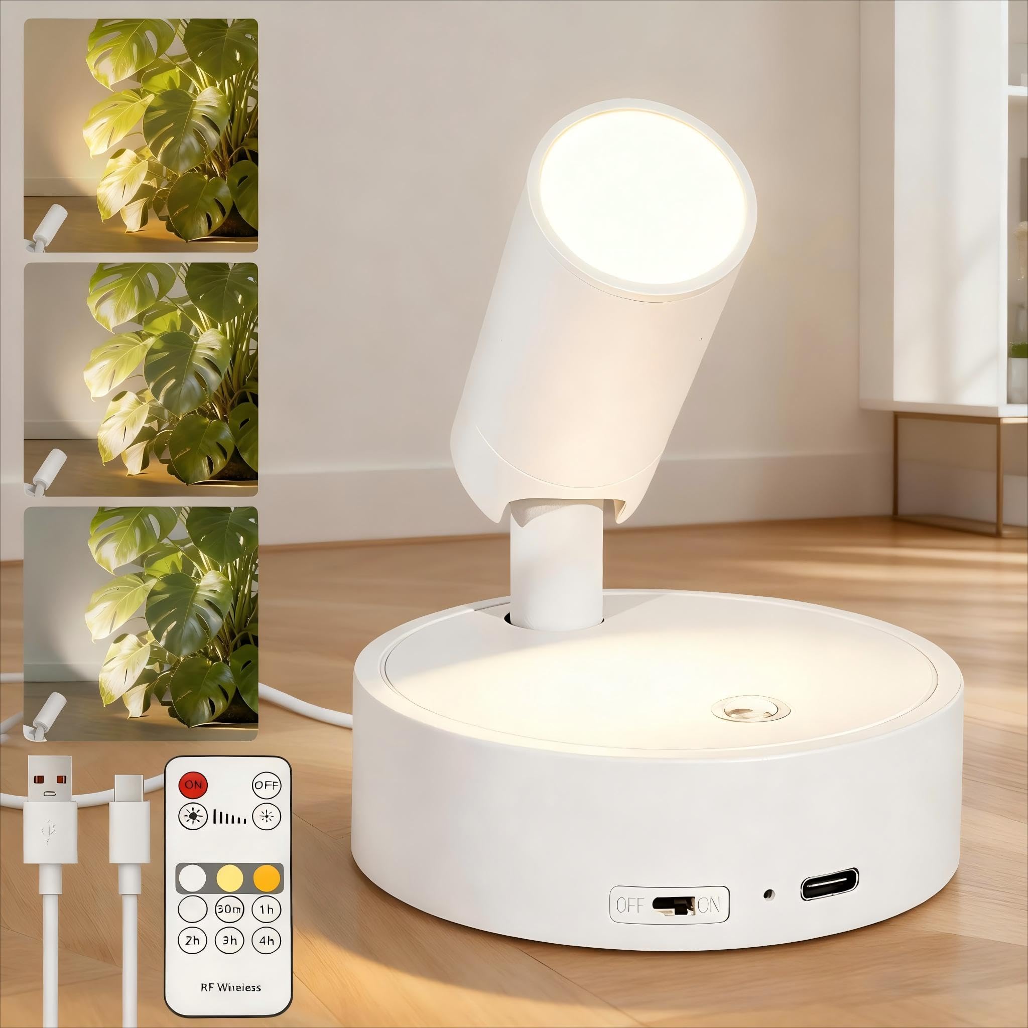 Bonsery 5500 mAh accu-wandlamp, spotlight, set van 2 met timer, 3