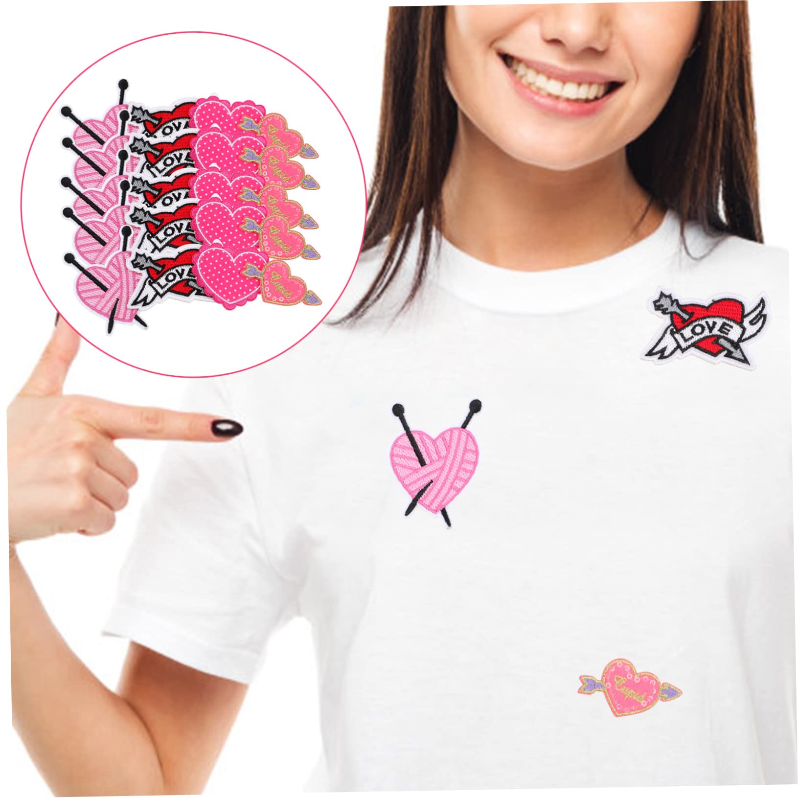 Uonlytech 4 Set Toppe Termoadesive Cuore Ricamate Per Riparazione Abbigliamento Patch Versatili Per Decorare Jeans Borse E Articoli Fai Da Te 20 Pezzi * 4