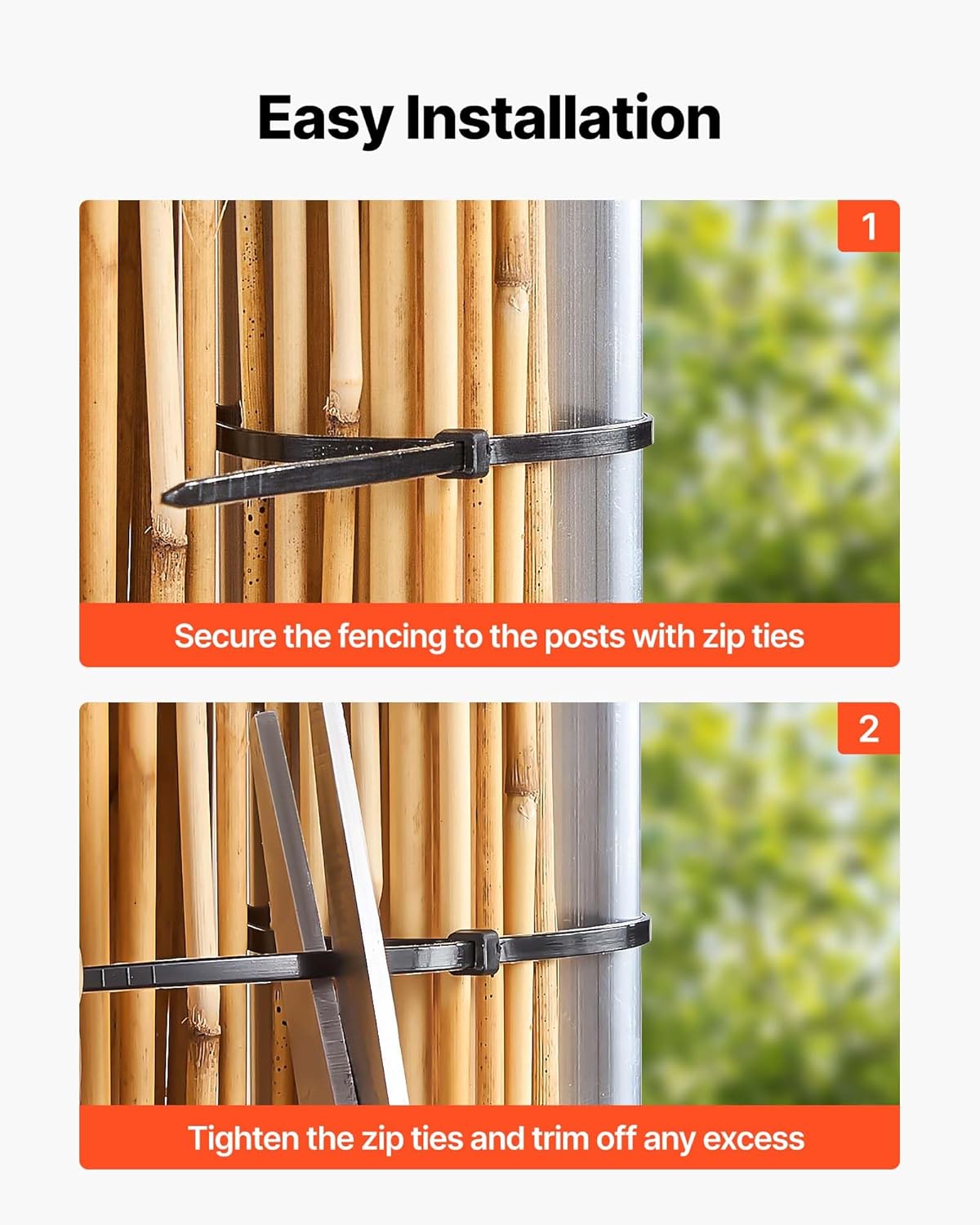 VEVOR Natural Reed Fencing, 4 ft x 16.4 ft, Decorative Natural Reed Fencing Roll, Decorative Fence for Backyard Garden Divider, Privacy Screen Panel Curtain for Balcony Patio Garden Backyard Outdoor