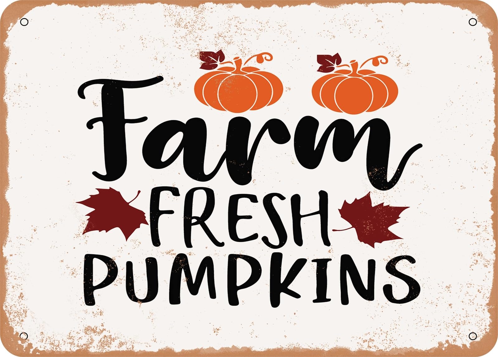 Miaomansenstore Metal Sign - Farm Fresh Pumpkins - 2 - Vintage Look Sign Home Decor