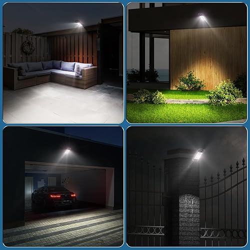 Miniatura 6 de Luces solares para exteriores - Luces solares de 5000 lm para exteriores con sensor de movimiento, luz de seguridad alimentada por energía solar del