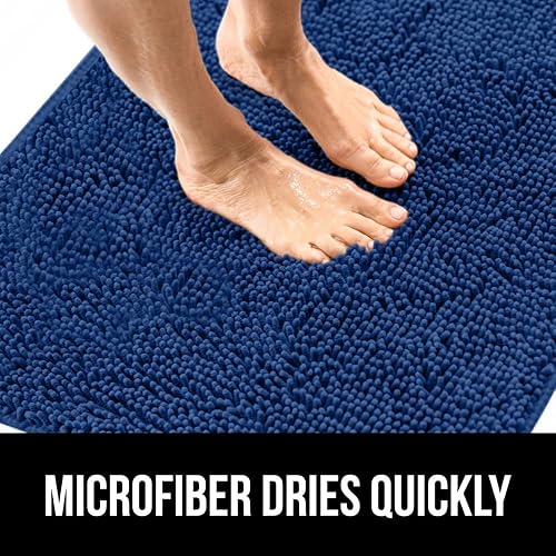 Vista 373 de Gorilla Grip - Tapete de baño de 30” x 20”, de felpilla gruesa, suave y absorbente, secado rápido, de microfibra, con reverso de caucho, para piso