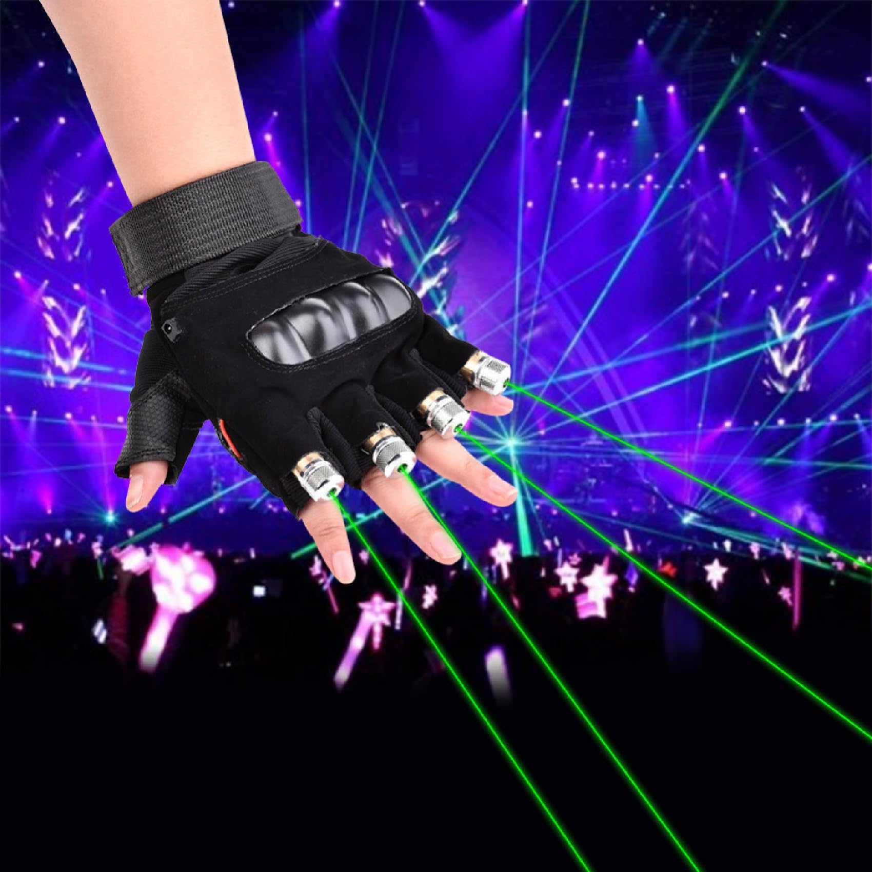 Illuminez les gants, accessoires de performance sur scène rechargeables à LED, gants lumineux avec 4 lampes pour fête, discothèque, clubs, spectacle de danse, discothèque, danse de rue