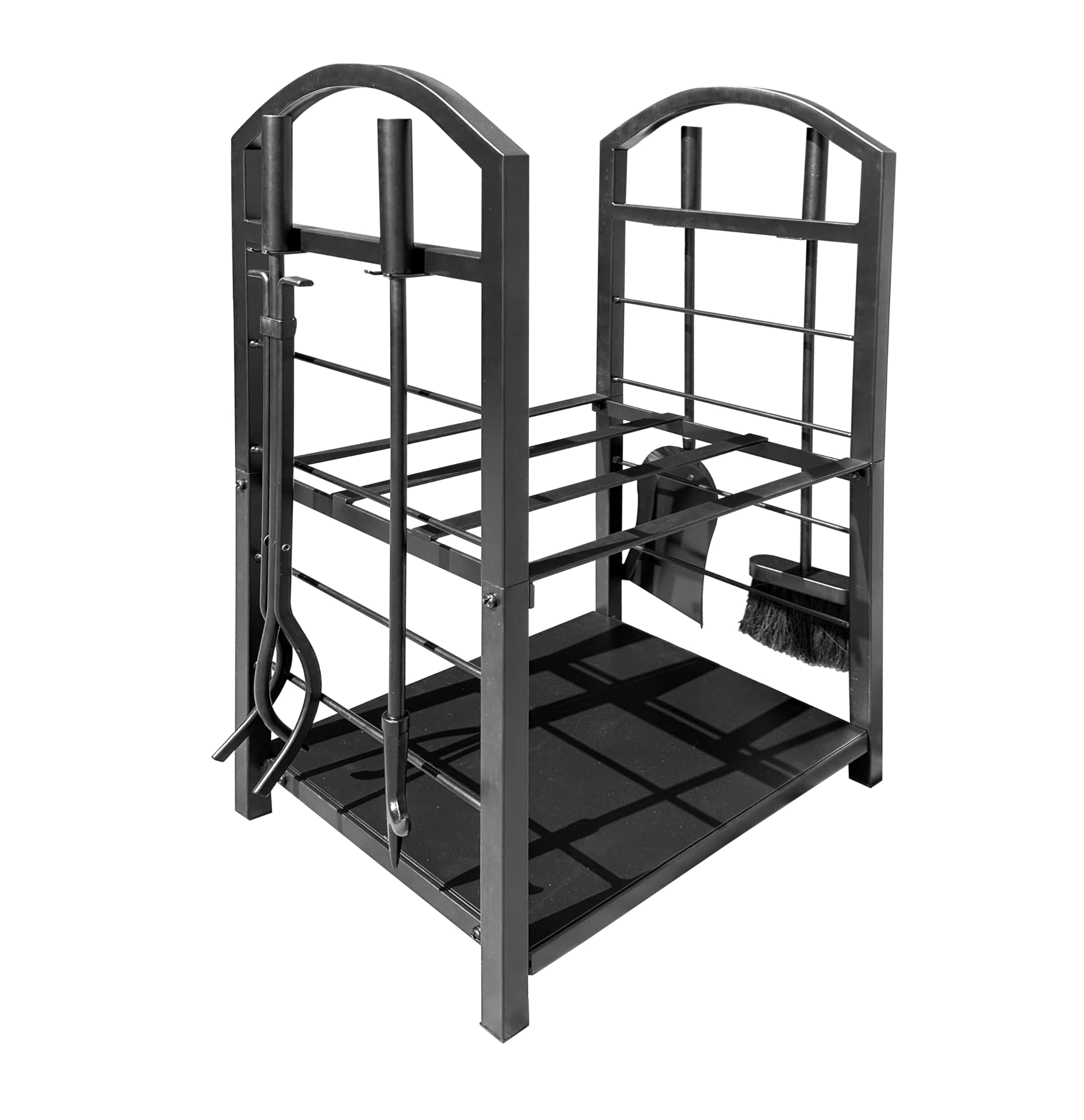 Scaffale in metallo per legna da ardere 45x30x74 cm per interni con pala pinza