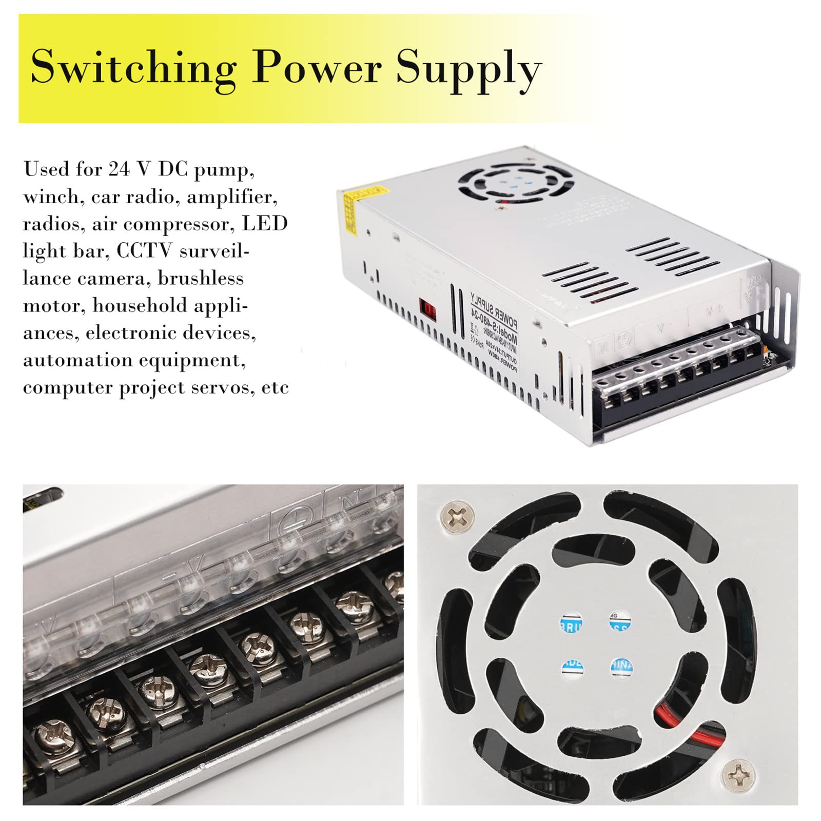 Alimentatore 24V 480W BOSYTRO - Trasformatore AC/DC Per LED, Stampanti 3D, CCTV - Foto 7