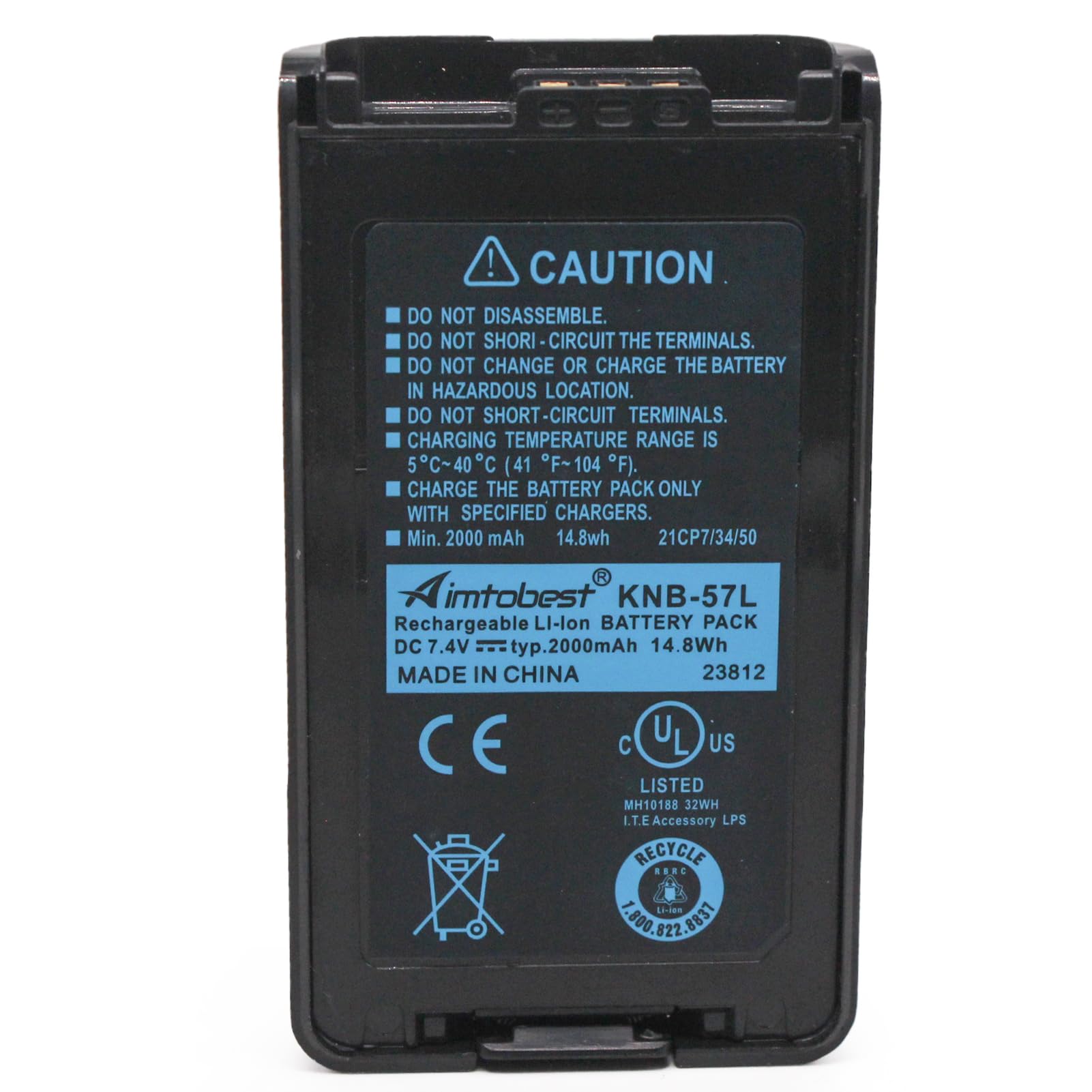 Aimtobest KNB-57L 2000mAh Li-ion Battery Compatible for TK-2140 TK-3140 TK-2170 TK-3170 TK-2160 TK-3160 TK-3360 NX-220 NX-320 Radio KNB-35L KNB-55L KNB-24L