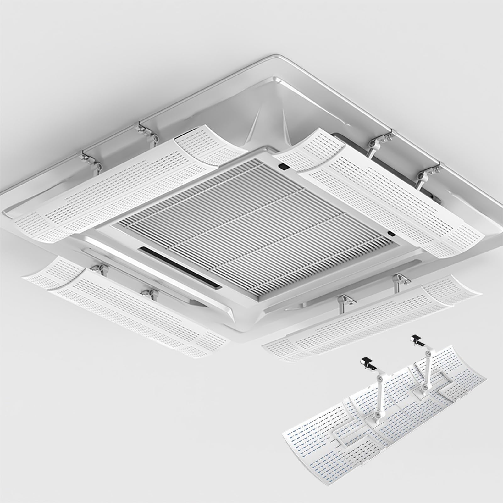 BHGFYXBS 4Pcs Adjustable Ceiling Vent Rs 20 28In Ts Air Conditer Wind Guides Anti Direct Blowing Baffles Universal Airflow Control For T