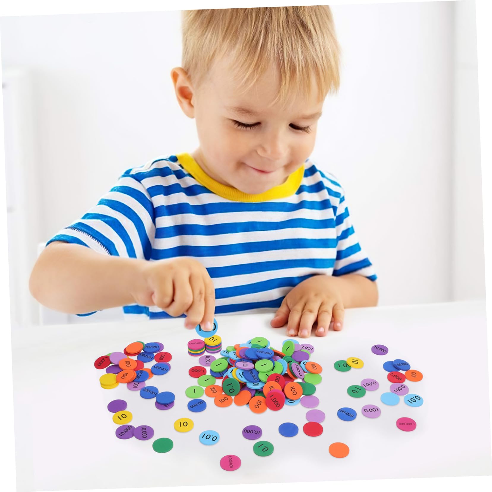 Hemobllo 4 Set Dischi Posizionale Colorati in Eva Per Apprendimento Matematica Dischi Rotondi Educativi Per Riconoscimento Numerico E Colori Materiale Didattico Per Scuola E 300 Pezzi*4