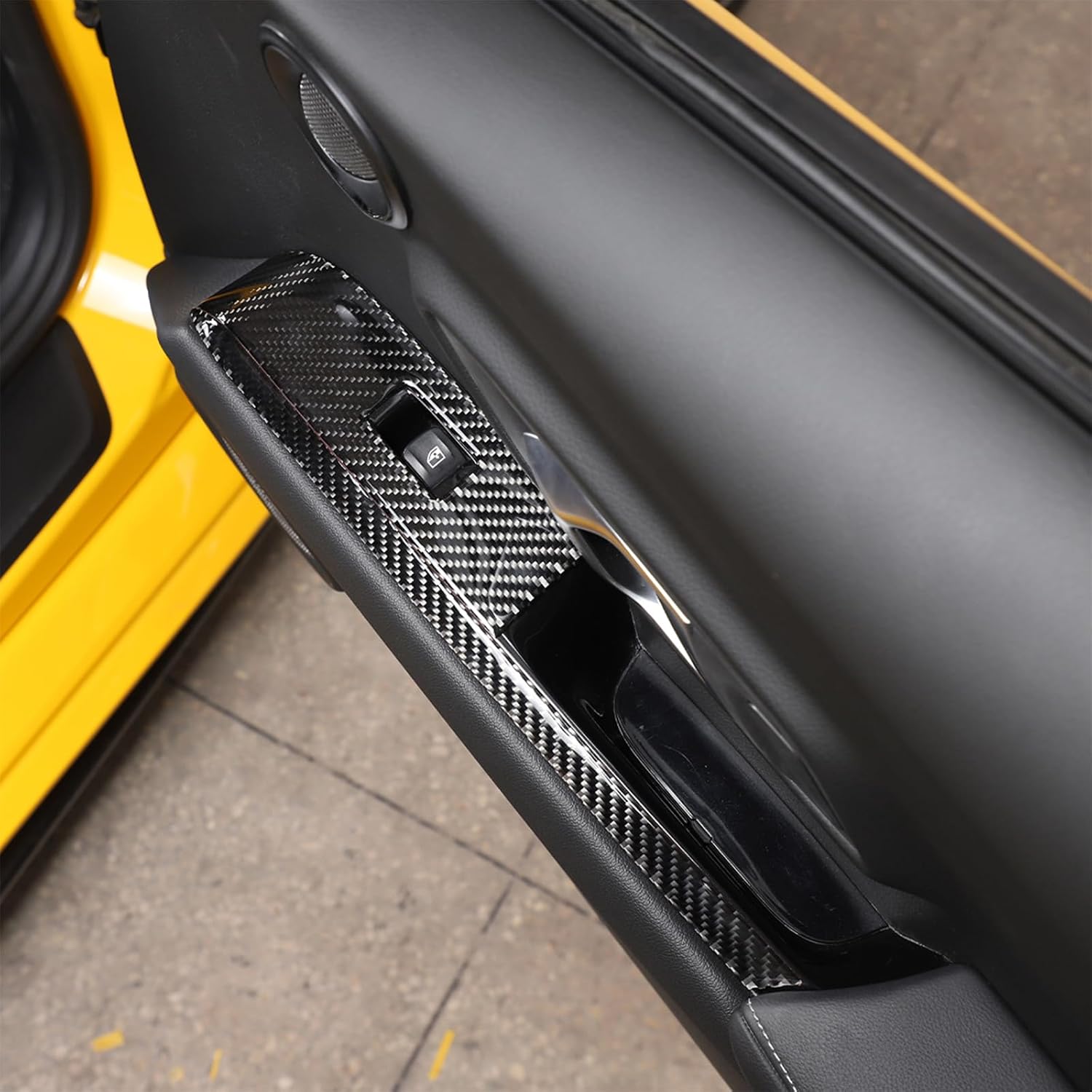 Soft Carbon Fiber Car Look Interior Door armrest Window Switch Panel Sticker Trim Fit for Toyota Supra GR A90 A91 MK5 2019 2020 2021 2022 2023 2024 2025 2026+ LHD (Black Carbon Fiber)