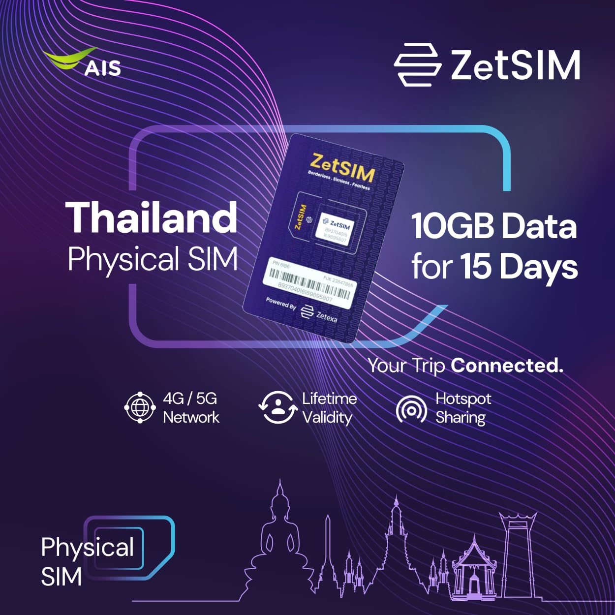 Thailand SIM Card | 10GB Data for 15 Days | 4G/5G High-Speed Data | One SIM for Lifetime | Easy Top-Up via App | Hotspot Sharing Supported | No Contract Required-image-39