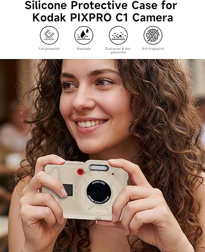 Miniatura 7 de Funda de silicona para cámara digital Kodak Pixpro wpz2 con cubierta extraíble para lente y protector de pantalla y cordón para accesorios Ckodak
