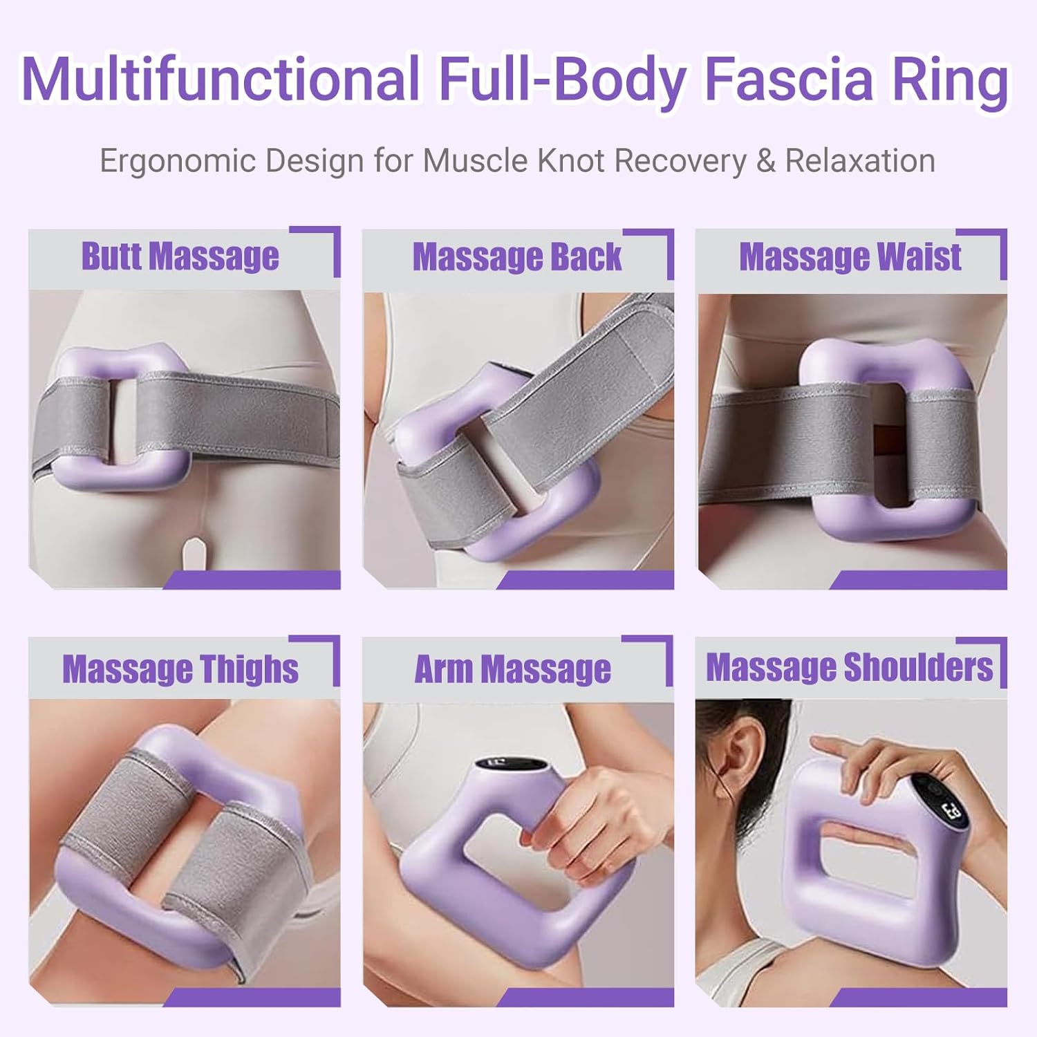 Massage Ring,Multifunctional Full-Body Fascia Rin g,Fast Fat Burning Yoga Ring Massager,Adjustable Massage Modes,Ergonomic Design for Muscle Knot Recovery & Relaxation (Purple) - Image 4