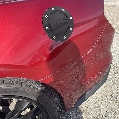 Miniatura 2 de HAKA TOUGH Cubierta de puerta de llenado de combustible de gas para Ford Mustang GT 2015, 2016, 2017, 2018, 2019, 2020, cubierta de tapa de tanque